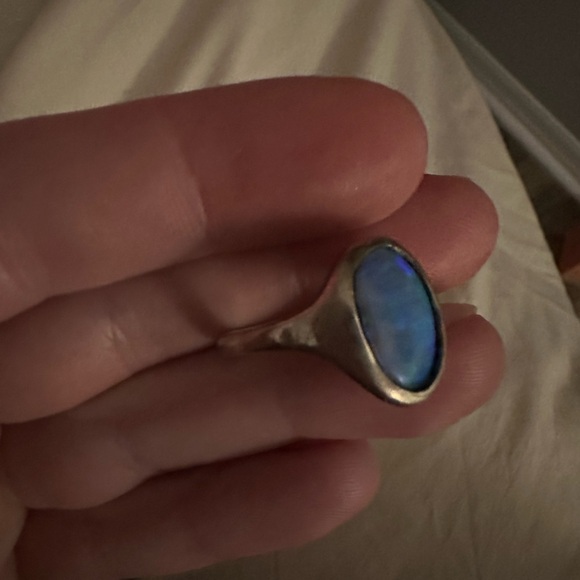 Genuine Sterling Silver Jelly Opal Ring - Picture 4 of 9